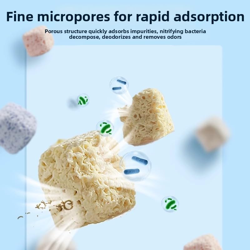 Aquarium Biological Filter Media 1‘’x1‘’ Bio Squares for Fish Tank Filter (Biological Block 500g) (Biological Square Block)