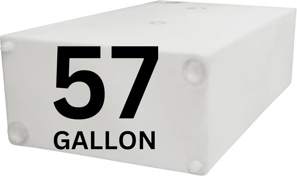 57 Gallon RV Fresh Water Tank, Potable Water Storage Tank for Drinking, Cooking, Cleaning, Showering, for Campers, Trailers, Motorhomes, RVs, Cube Shape, 43" x 25" x 13" (WT-5553)