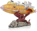 7.9 inch Special Design Kraken Submarine Realistic Shipwreck Decor for Aquarium - Resin Sunken Ship Ornament with Fish Hideouts, Fish Tank Accessories, Aquarium Ornaments, Fish Tank shipwrecks