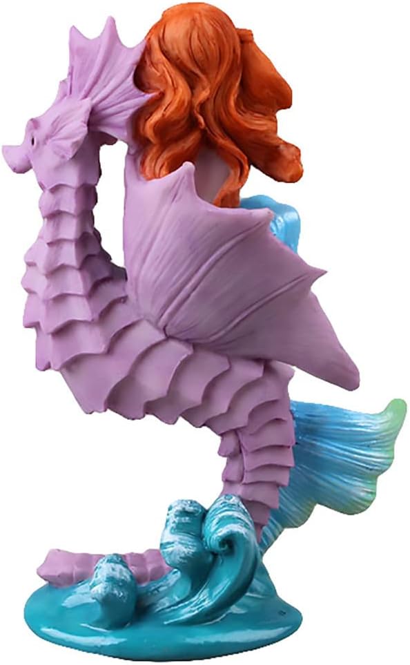 Aquarium Ornament - Seahorse Mermaid Decorations,Fish Tank Supplies Accessories,Mermaid Gifts for Girls, Mediterranean Princess Statue Home Decoration