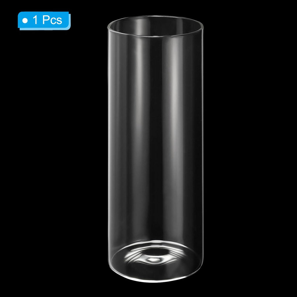 PATIKIL Clear Glass Cylinder Vase, 7.1" Tall and 2.6" Dia, Transparent, Borosilicate Glass, Modern, Tabletop, Multipurpose, Flowers, Wedding, Home Decor