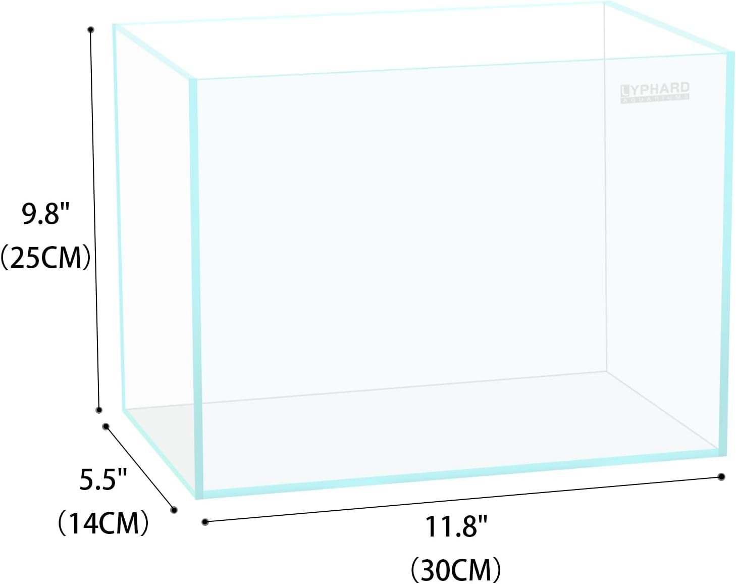 LYPHARD AQUARIUMS 2.5 Gallon Rimless Aquarium Tank, Ultra Clear Low Iron Nano Fish Tank for Betta Shrimp, L11.8×W5.5×H9.8 Glass Thickness 5mm with EVA Foam Leveling Mat