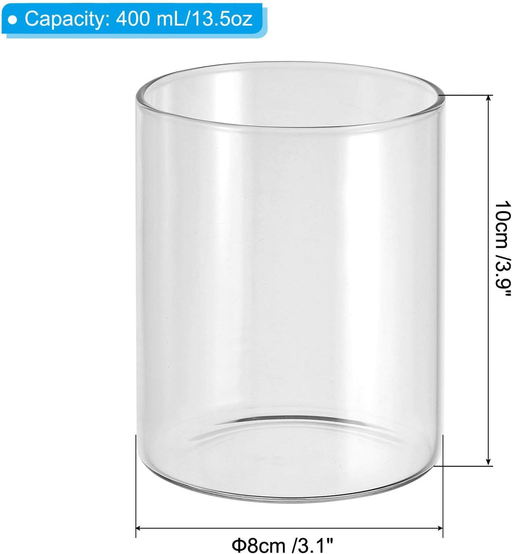 PATIKIL Clear Glass Cylinder Vase, 3.9" Tall and 3.1" Dia, Modern Tabletop Flowers Vase, Floating Candle Holder, Transparent