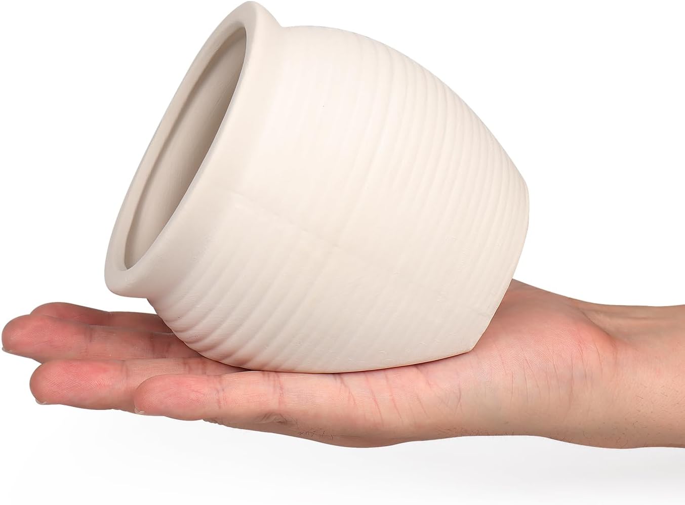 Fish Tank Ceramic Clay Pot for Hiding, Betta Fish Goldfish Hideout Aquarium Decorations, White