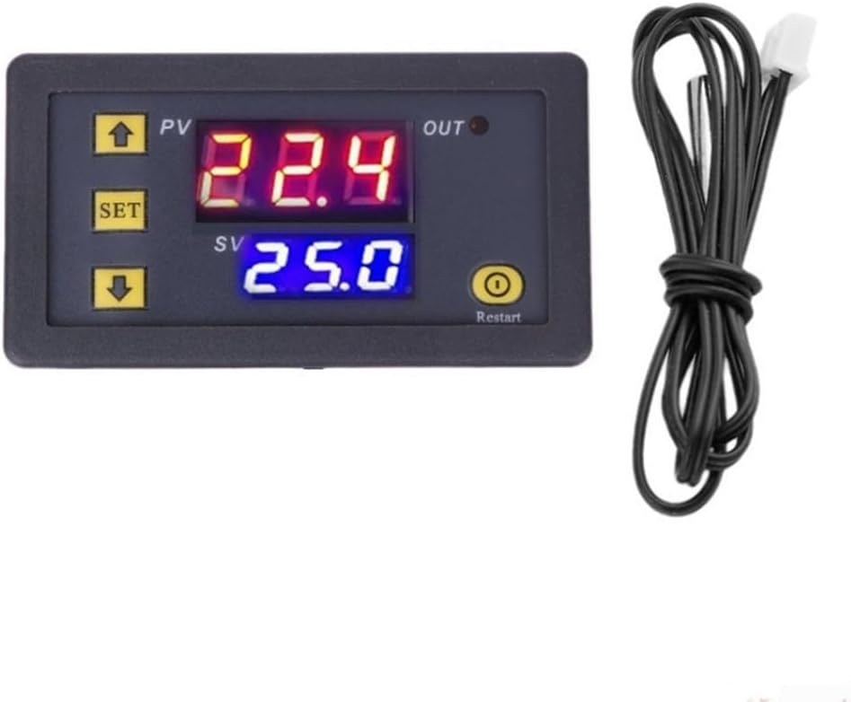 2PC W3230 Digital Temperature Controller with LCD Display 12V, Dual Mode Thermostat Switch for Cooling and Heating in Seafood Machines and HVAC Systems
