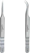 High Precision Lash Tweezers for Individual and Volume Eyelash Extensions Premium Stainless Steel Curved Fiber Tip Professional Isolation Tweezer