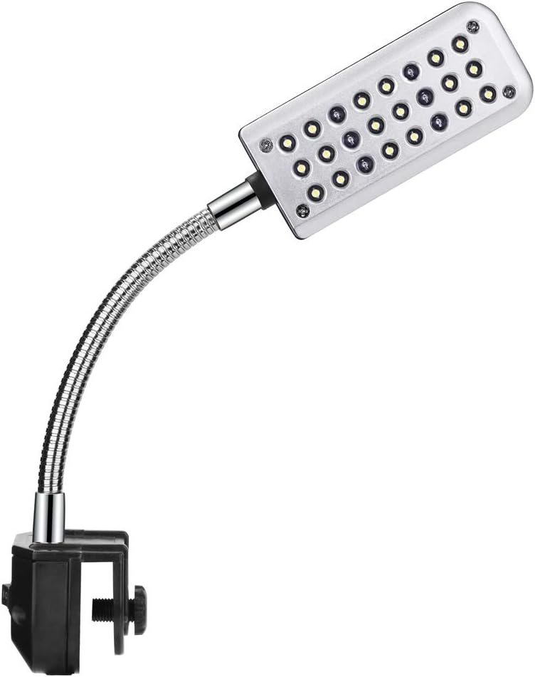 Aquarium Light Small LED Clip Light for Fish Tank, 1 Yr Warranty