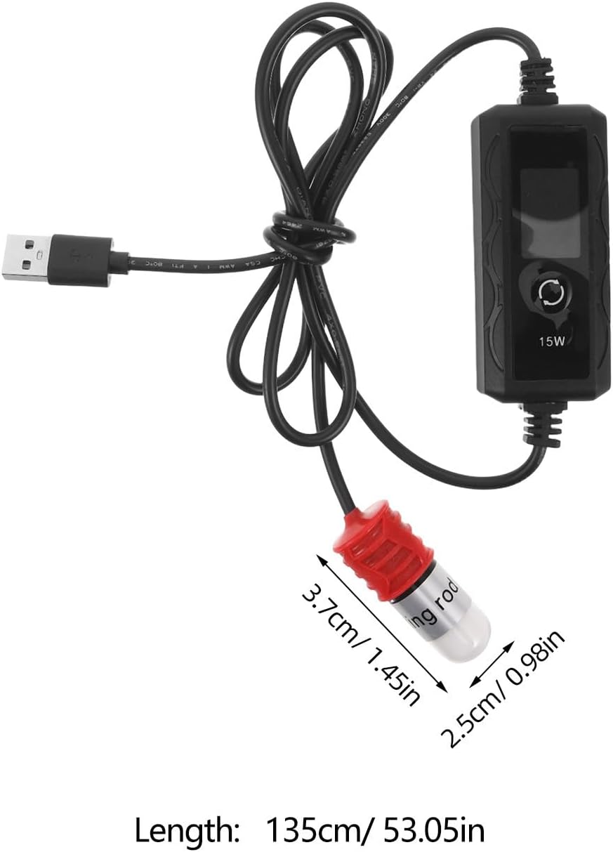 BETOOKY Betta Fish Heater: USB Aquarium Heating Quartz Tube - 15W Adjustable Small Fish Tank Heater for Freshwater Aquariums Turtle Tanks