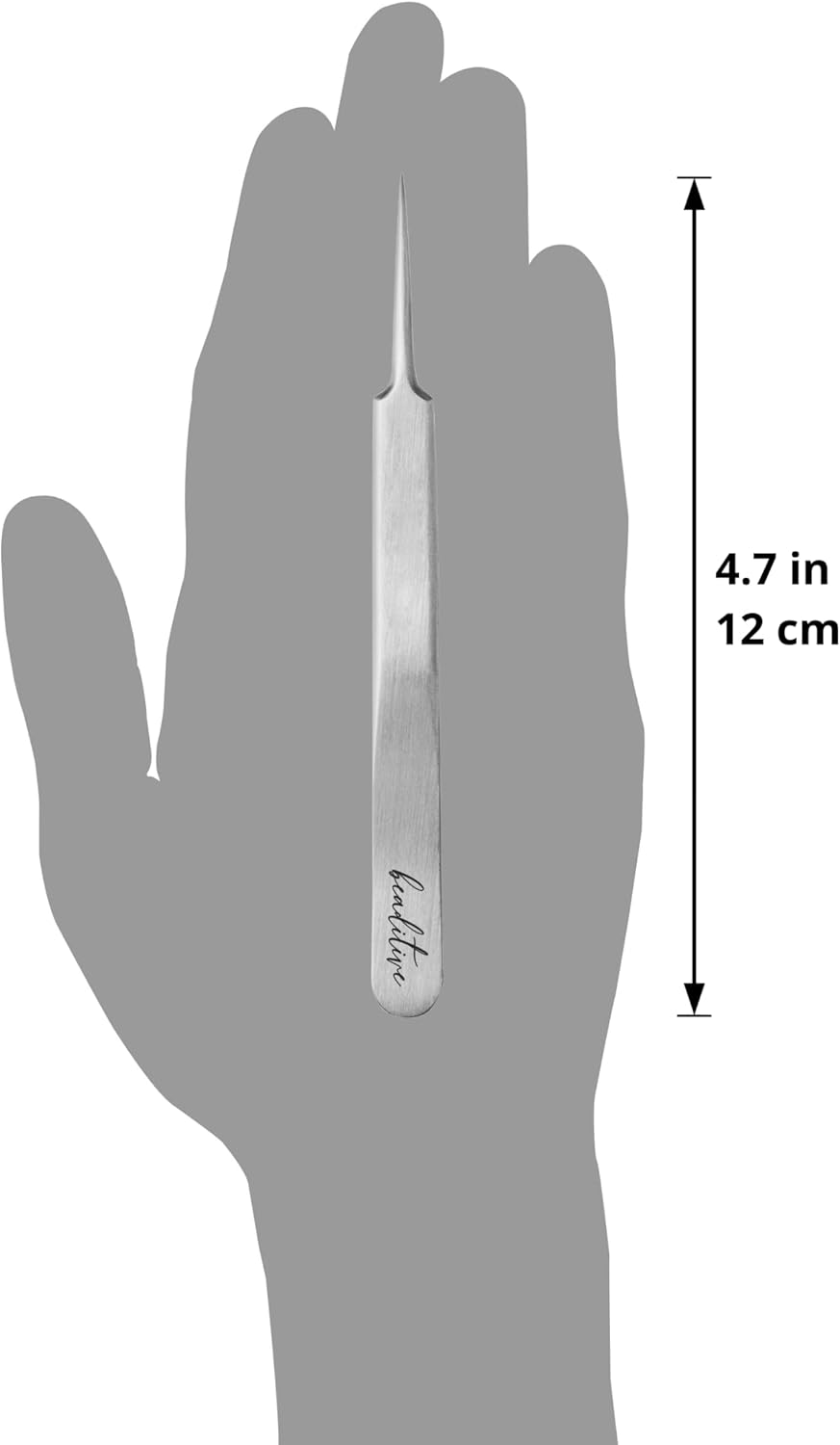 Beaditive High Precision Needle Nose Tweezers - 4.7" Craft Tweezers for Sewing, Beading, Quilling & DIY Crafts - Non-Serrated Jewelry Tweezers with Fine Tips - Stainless Steel