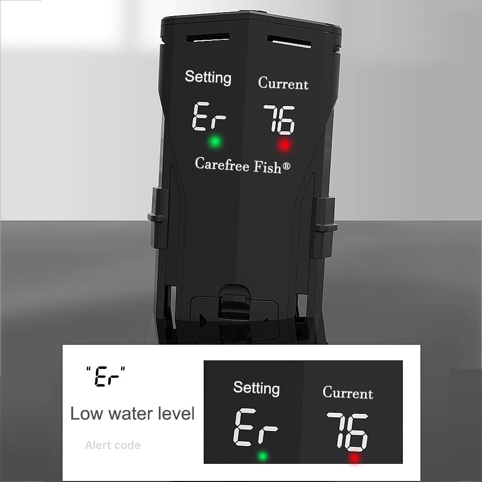 Carefree Fish 200/300/500/800W Aquarium PTC Ceramic Heater Dual Independent Chips Dual Overheat Protection Dual Water Level Sensors for Freshwater and Saltwater No Cooking Fish