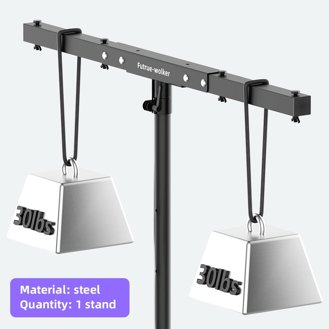 DJ Lighting T-Bar 5 Lights Portable Extension Crossbar Mount 38 inches long for 35mm Tripod Stand Heavy Duty for Stage, Par Light Support 60lbs without Stand