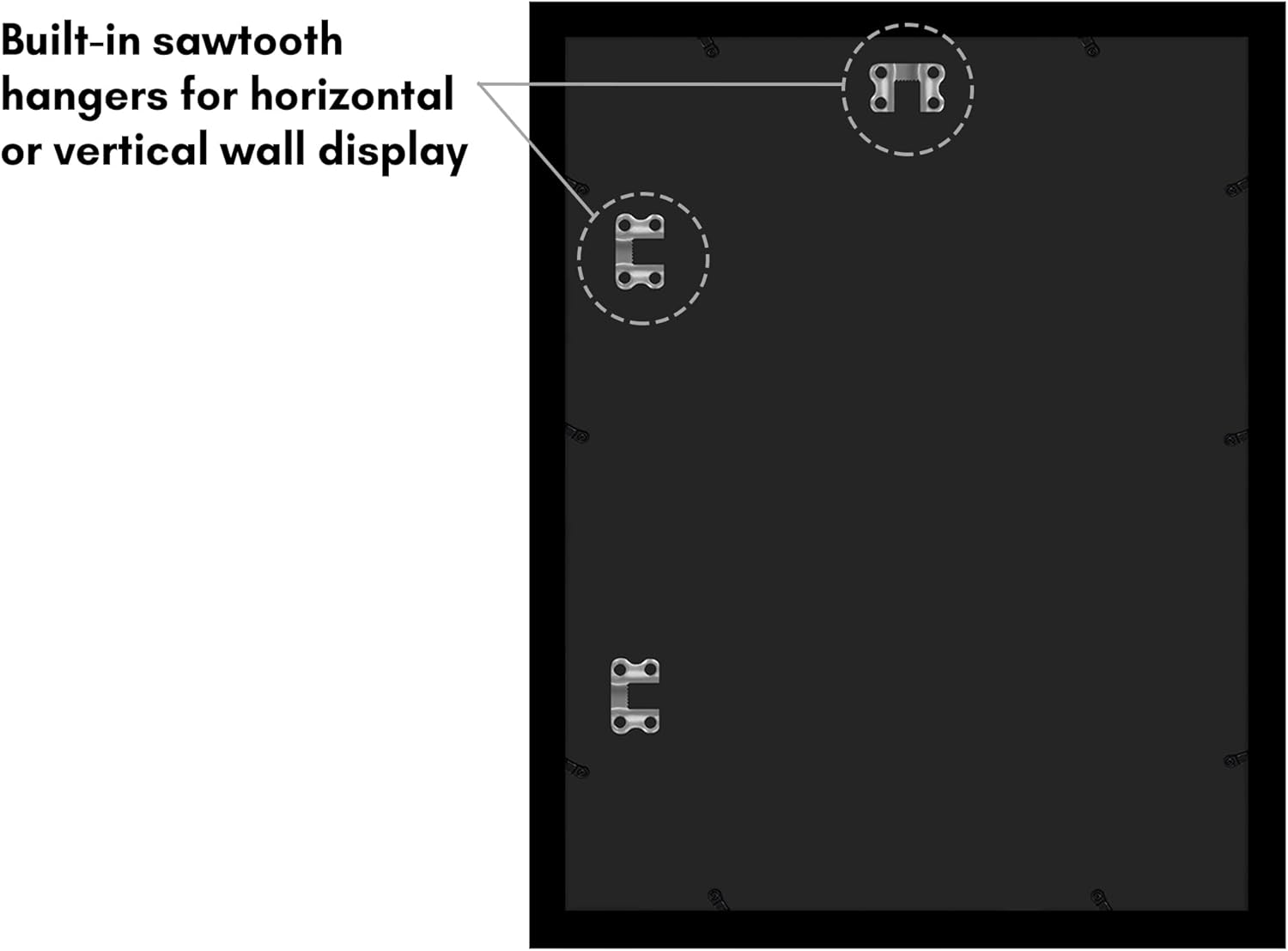 Americanflat 14x18 Picture Frame with Polished Plexiglass - Black Picture Frame - Wide Photo Frames Made of Engineered Wood for Vertical or Horizontal Wall Display - Epic Collection - Black