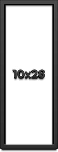 10x28 Shadow Box Frame Black | 1 Inch Deep Solid Wood Shadowbox Display Frame | UV Resistant Acrylic Plexiglass, Acid Free Backing, and Hanging Hardware | Dugan Picture Frame Style