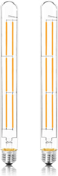 11.8IN 1000LM 2700K Soft White Light Bulbs E26 Base, T10 T9 Edison Bulbs Dimmable 8W, AC 120V 100 Watt Equal Filament Bulb, Vintage Clear Glass Long Tubular LED Bulb, UL Listed - 2Pack
