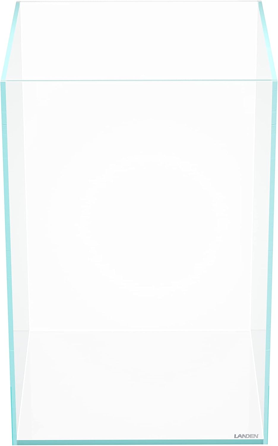 LANDEN Tall Tank, Rimless Low Iron Tank 10GAL 11.8" L × 11.8" W × 17.7" H (30X30X45) cm Small Aquascape Fish Tank, Vertical Aquascape Tank, Black Leveling Mat Included
