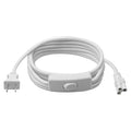 DiCUNO 9.8FT T5 T8 Tube Light Extension Cord with On/Off Switch, US Plug Cable Connector for LED Integrated Single Fixture, Shop Light, Garage, Under Cabinet, White, Pack of 1