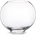 Enova Floral Unique Moon Bowl Glass Flowers Vases, H 6.50" W 3.5" L7.0 Clear Floral Container with Oval Eye Shape Opening for Desktop Decor (1 Piece)