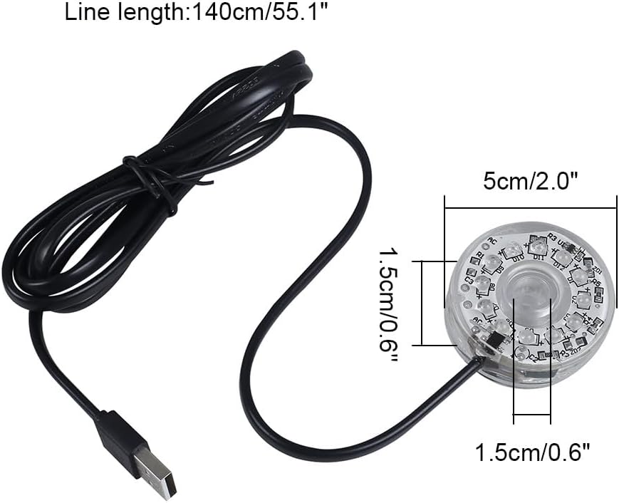 DONGKER LED Aquarium Light,Colorful Waterproof USB Fish Tank Lamp with Fixed Suction Cup for Aquariums Fish Tanks