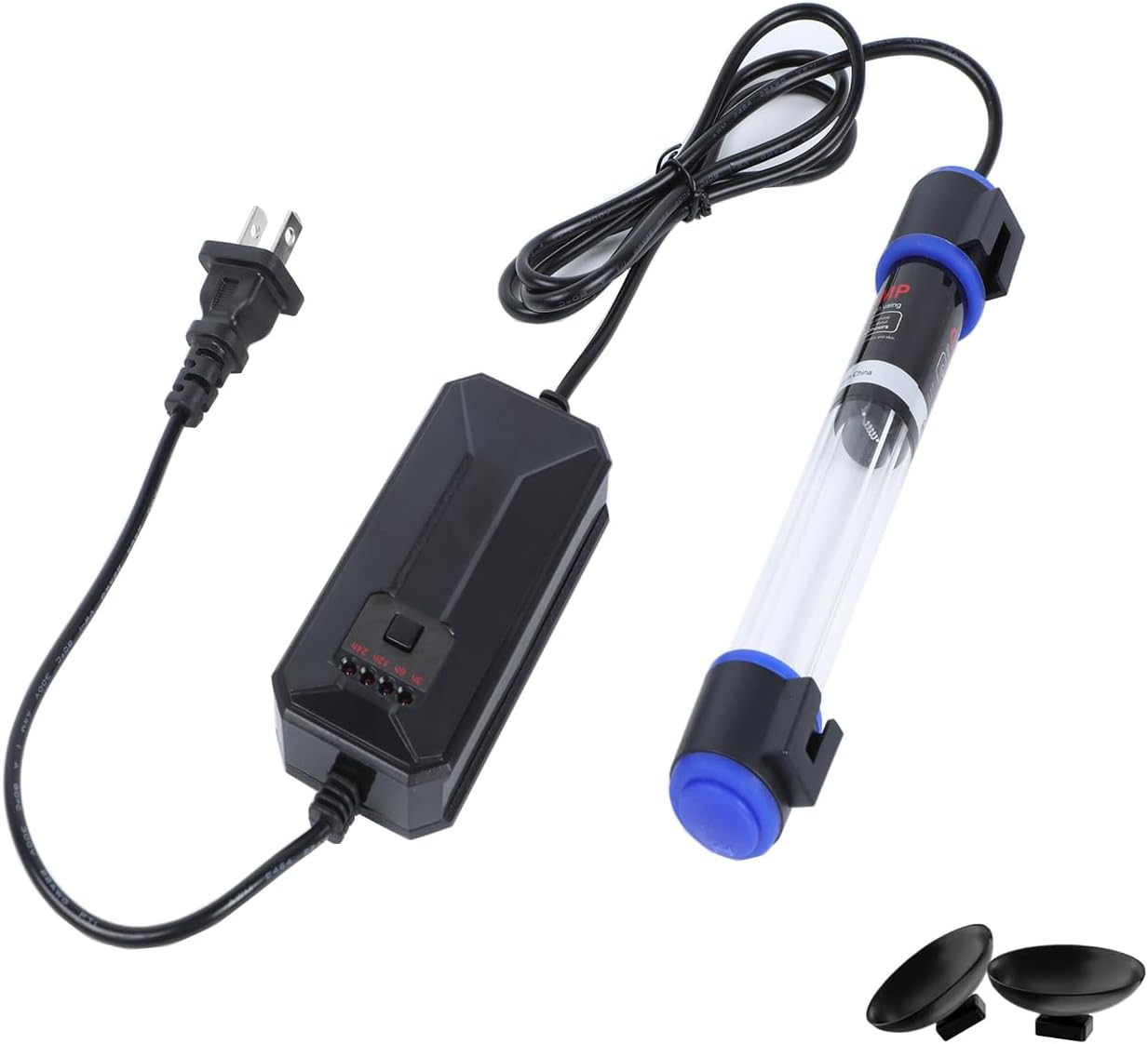 UV-C Aquarium Clean Light with Timer, Mini 3W 5W 7W 9W 11W Submersible Algae Clean Light Water Green Clean Fish Tank Water Clean Lamp for Sump Pond Filter Tank (7W Timer)