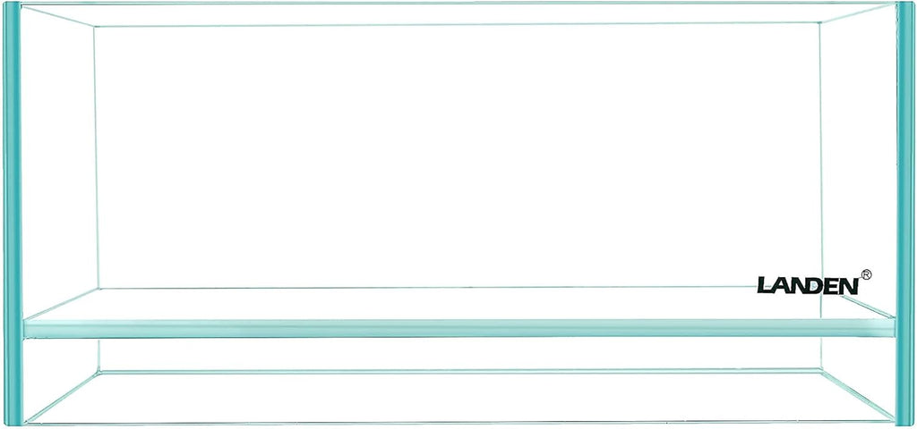 LANDEN Glass Air Aquarium Tank Multi-Scene Landscape Aquarium, 1.6Gallon Rimless Low Iron Shallow Tank,10.63" W×10.63" D×4.72" H (27cmx27cmx12cm) 5mm Thickness