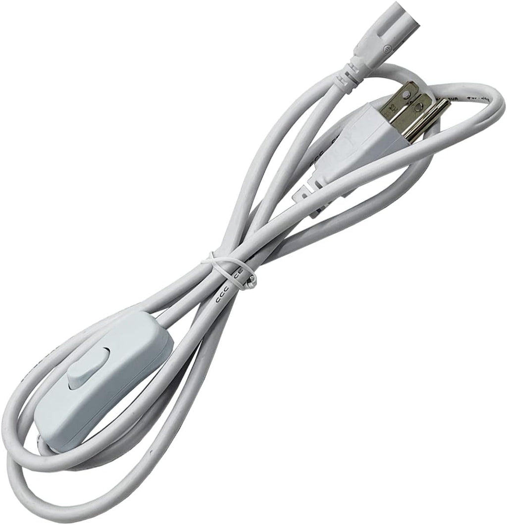 T5 T8 LED Wire Connector Power Cord LED Tube Power Extension Cord with on/Off Plug for LED T5 T8 Light Tube Integrated LED Light Fixture Extension Cable Wire (1.5M/5Ft US 3pin)