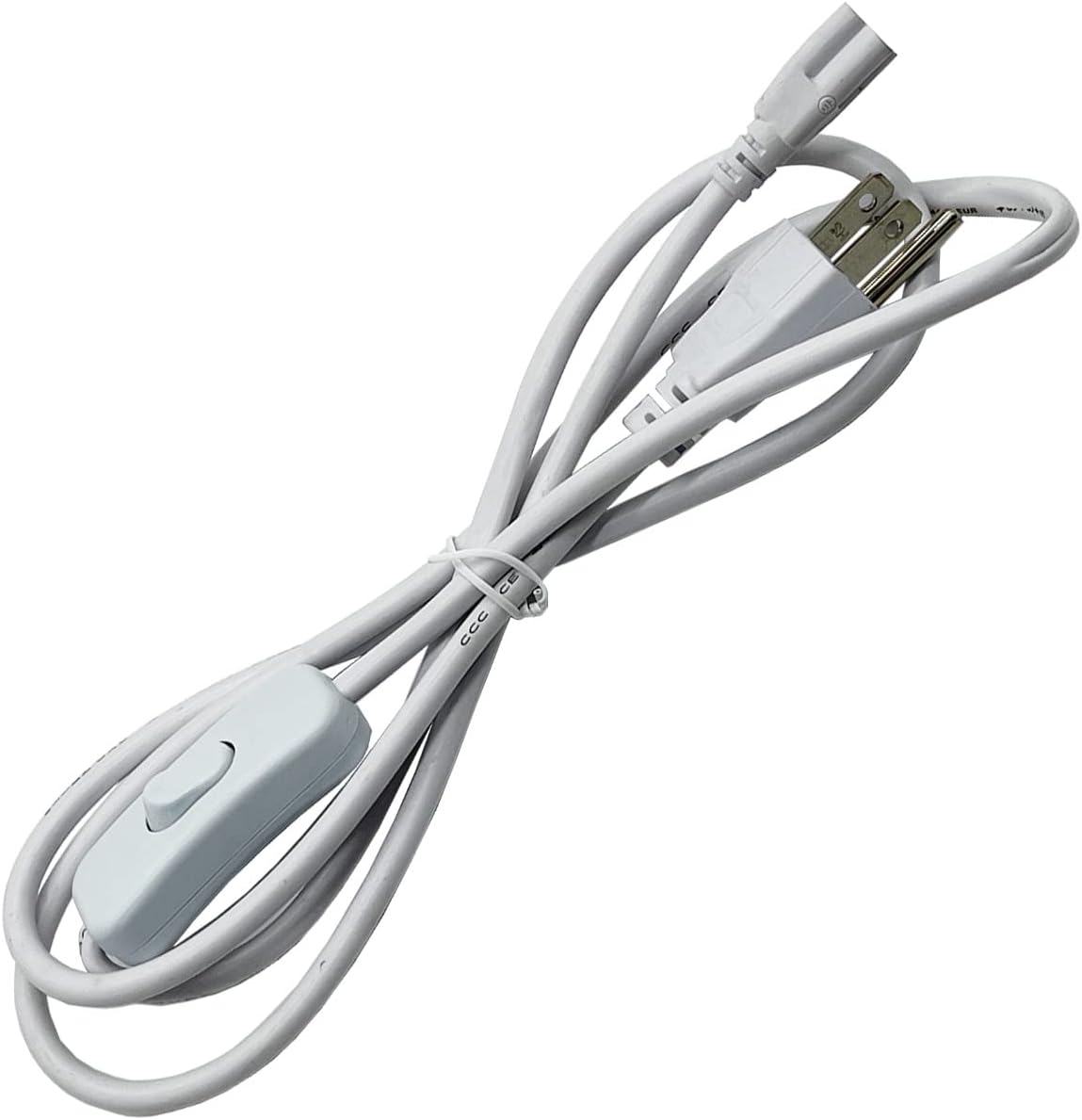 T5 T8 LED Wire Connector Power Cord LED Tube Power Extension Cord with on/Off Plug for LED T5 T8 Light Tube Integrated LED Light Fixture Extension Cable Wire (1.5M/5Ft US 3pin)