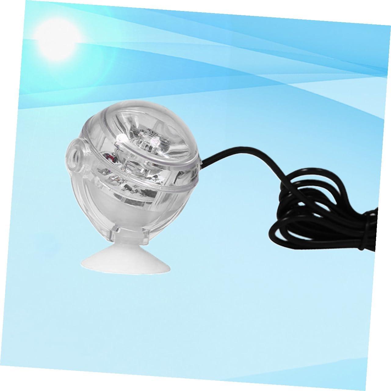 Generic Submersible Aquarium LED Spotlight with Convex Lens and Suction Cup Decorative Fish Tank Light for Fresh and Sea Water Color Changing LED Lamp US Plug
