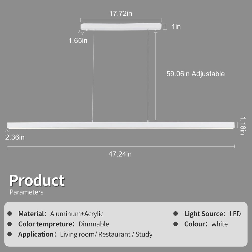 Smart APP Remote Control Adjustable Color RGBCW Linear LED Modern Pendant Light Full Spectrum Modern Minimalist Restaurant Office Restaurant Coffee Shop bar Office