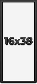 16x38 Shadow Box Frame Black | 1 Inch Deep Solid Wood Shadowbox Display Frame | UV Resistant Acrylic Plexiglass, Acid Free Backing, and Hanging Hardware | Dugan Picture Frame Style
