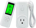 Digital WTC200 Wireless Thermostat Plug-in Temperature Controller Outlet, Remote Temp Controller, Thermometer Heating Cooling Mode for Fan Heater Greenhouse Home Brew Reptile - White