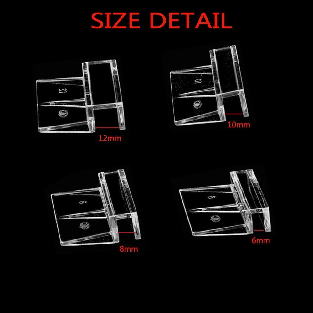 4pcs Clear Color Acrylic Aquarium Fish Tank Glass Cover Clip Support Holder (12mm)