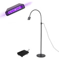 UV Hair Extensions Floor Lamp with Foot Pedal, 15W V Light Hair Extensions Kit, 360°Flexible Adjustable & Bendable Gooseneck UV Hair Extension Lamp Beauty Salon, Rapid Dry in 2-3 Seconds, Black