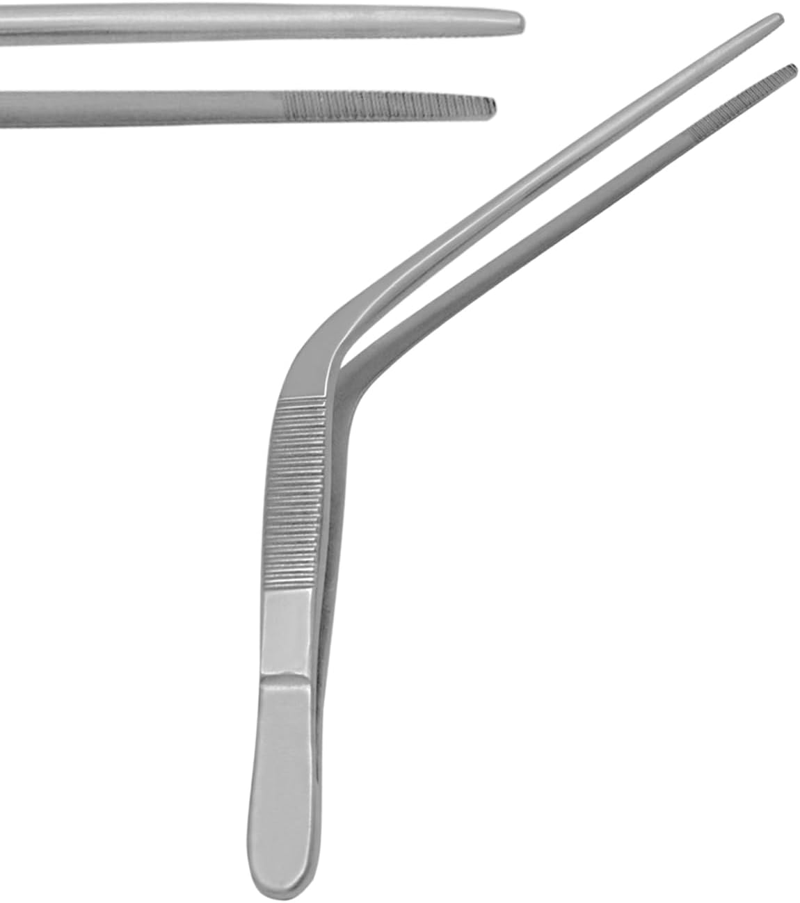 Splinter Forceps - Fine Point - Tweezers Stainless Steel Straight & Curved (Set of 8 Pcs W Magnifying Glass)