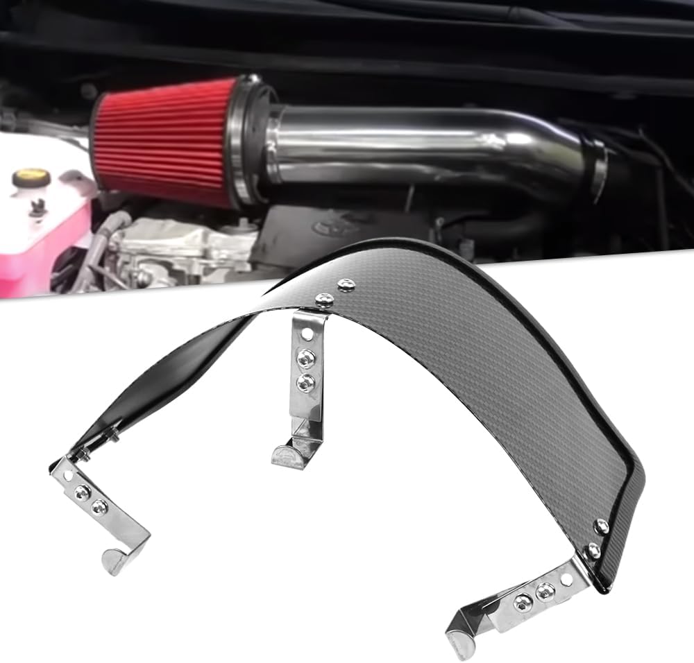 RULLINE Universal Air Intake Filter Cover Heat Shield Stainless Steel Cover Darkish Compatible with 2.5-3.5" Cone Filter with Protective Edge Design