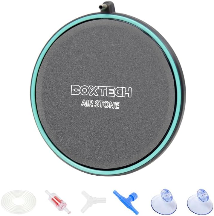 UPETTOOLS 5.2 Inch Air Stone for Aquarium – High Output Dissolved Oxygen Diffuser with Control Valve, Ultra-Quiet Nano Bubble Airstone for Large Fish Tanks, Breeding Tanks, Reef & Hydroponic Systems