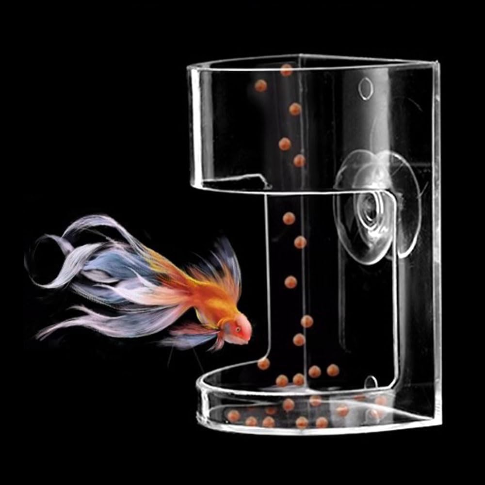 Fish Feeder Oval Back Flat Automatic Feeders Reduced Filter Clogging Tank Suitable for All Kinds of Food Tank Accessories