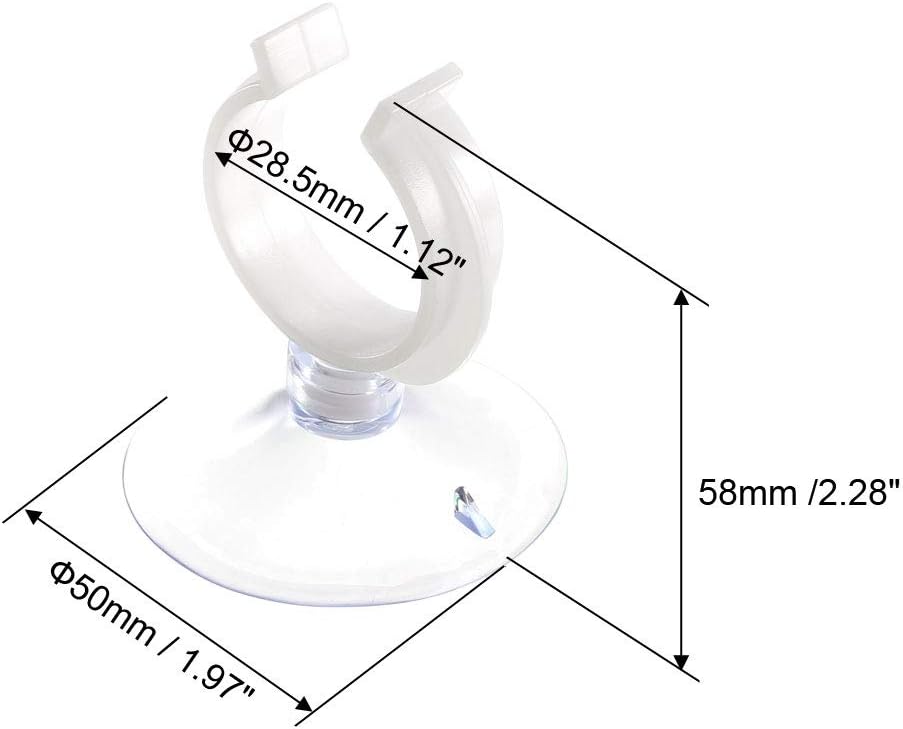 uxcell Aquarium Suction Cup Clips Airline Tube Holders Clamps for Fish Tank Clear 28.5mm 6Pcs