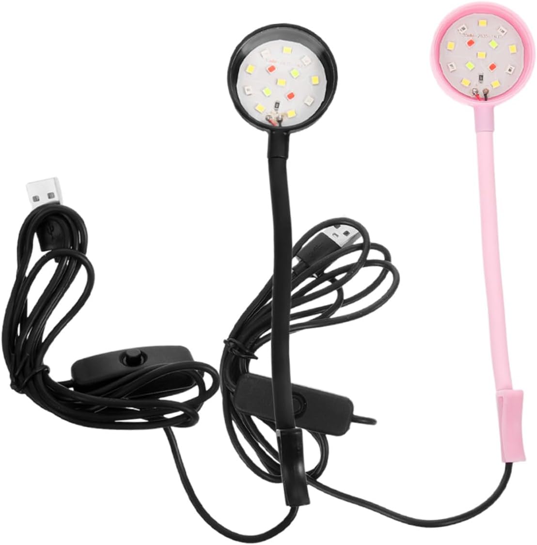 TEHAUX 2pcs Clip Aquarium LED Light Compact Fish Tank Lamp with Rotation USB Mini LED Light for Freshwater Tanks