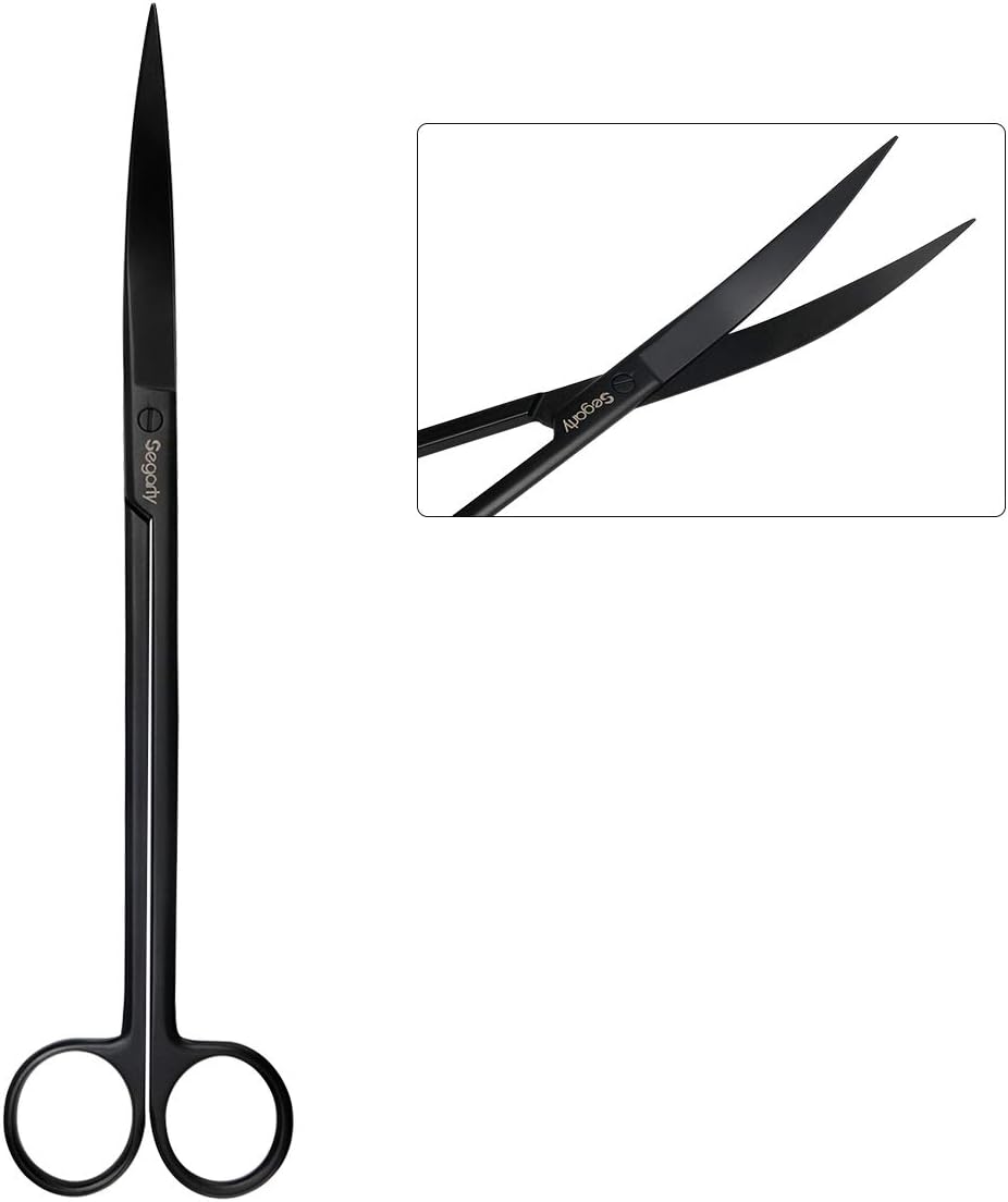 Segarty Aquarium Tools, 6 in 1 Stainless Steel Aquatic Plant Tweezers Scissor Spatula for Planted Freshwater Aquarium Landscaping Cleaning Tools Set & Fish Starter Kit