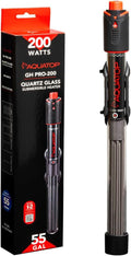 Aquatop 200W GH PRO Submersible Quartz Aquarium Heater – Adjustable Temperature Control, Durable Quartz Glass, Ideal for Freshwater & Marine Fish Tanks Up to 55 Gallons, GHPRO-200W
