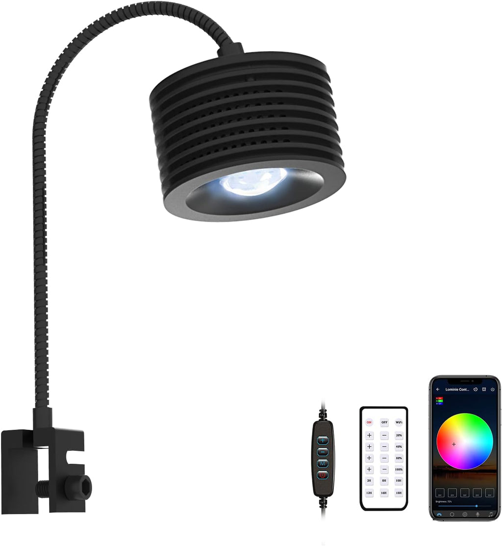 Full Spectrum Aquarium Light, Adjustable Saltwater Super Bright Fish Tank Light for Reef, Coral, Planted Nano Saltwater Aquarium Tank (A-20 Saltwater 16W)