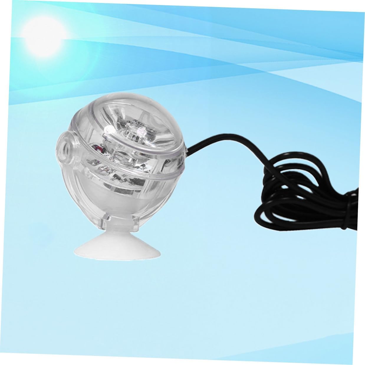 YARNOW Submersible LED Aquarium Spotlight with Convex Lens and Durable Silicone Suction Cup Decorative Fish Tank Light for Vessels Ponds Pools US Plug Multi-Color Changing