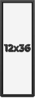 12x36 Shadow Box Frame Black | 1 Inch Deep Solid Wood Shadowbox Display Frame | UV Resistant Acrylic Plexiglass, Acid Free Backing, and Hanging Hardware | Dugan Picture Frame Style
