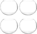 Craft And Party, Glass Bubble Vase, 8" Height x 10" Width, Set of 4 Glass Fish Bowl Vase, Bubble Bowl vase for Terrarium, Flower Vase Centerpiece