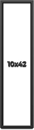10x42 Shadow Box Frame Black | 1 Inch Deep Solid Wood Shadowbox Display Frame | UV Resistant Acrylic Plexiglass, Acid Free Backing, and Hanging Hardware | Dugan Picture Frame Style