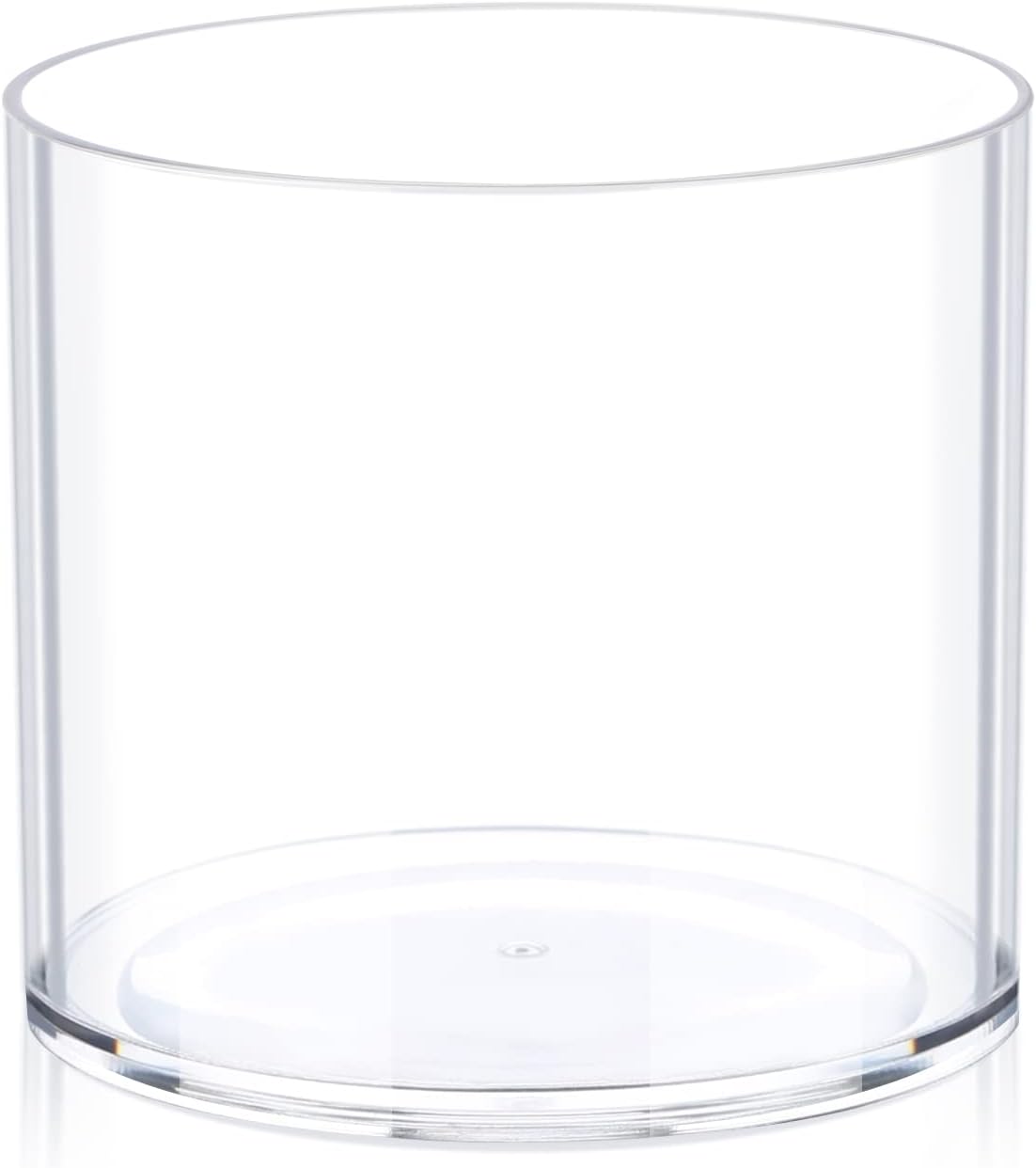 Flower Clear Plastic Vase Centerpiece for Home, Wedding Party, Clear Cylinder Wide Vase for Flowers, Decorative Wide Mouth Vase for Decor, Centerpieces, 6” × 6" Opening Round (Not Glass)