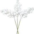 Red Berries Picks Clearance, 14 Pack Artificial Berry Stems for Christmas Tree Decorations, Crafts, Holiday and Home Decor, 7.9 Inches (White)
