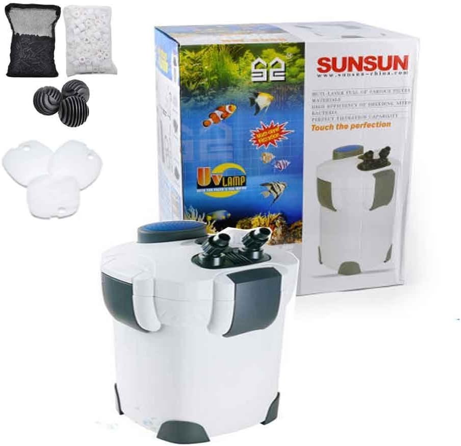 SunSun HW-302 3-Stage 265GPH External Canister Filter with Media Kits