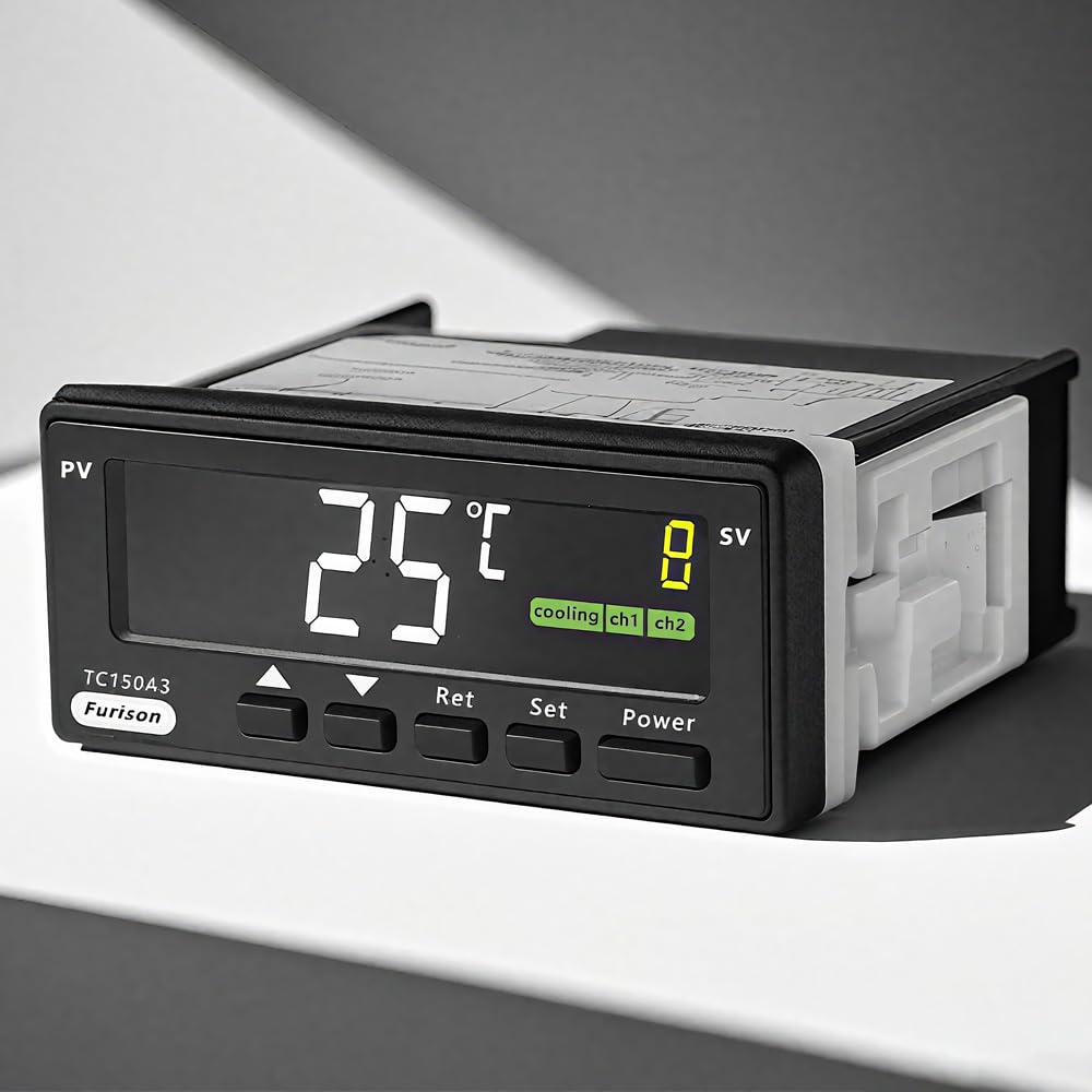 Refrigerator Temperature Controller, Fridge Freezer Thermostat - Digital Display, Precise Cooling Control for Home & Commercial Use, Easy Install, Energy Saving, 100~240V
