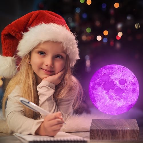 VGAzer Floating Moon Lamp, 16 Colors 20 Models Levitating Moon Lamp Light Spinning Freely,Magnetic Levitation Lamp with Remote,for Kids Gift,Office Room Decor